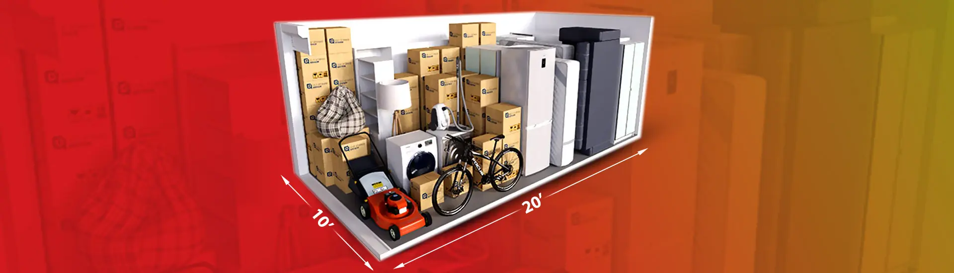 How big is a 10 by 20 storage unit, and what can you fit in a 10×20 storage space?