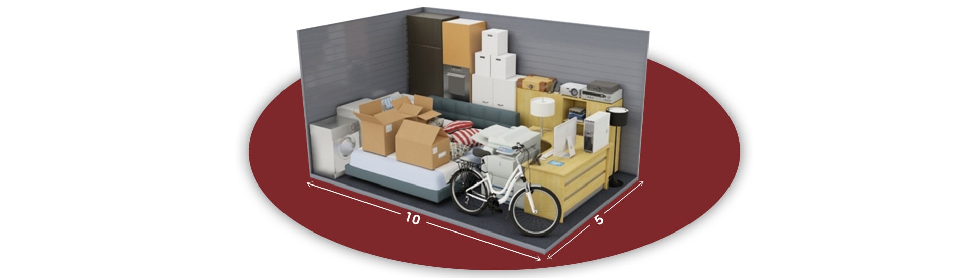 How big is a 5×10 storage unit, and what can you fit in a 5×10 storage space?